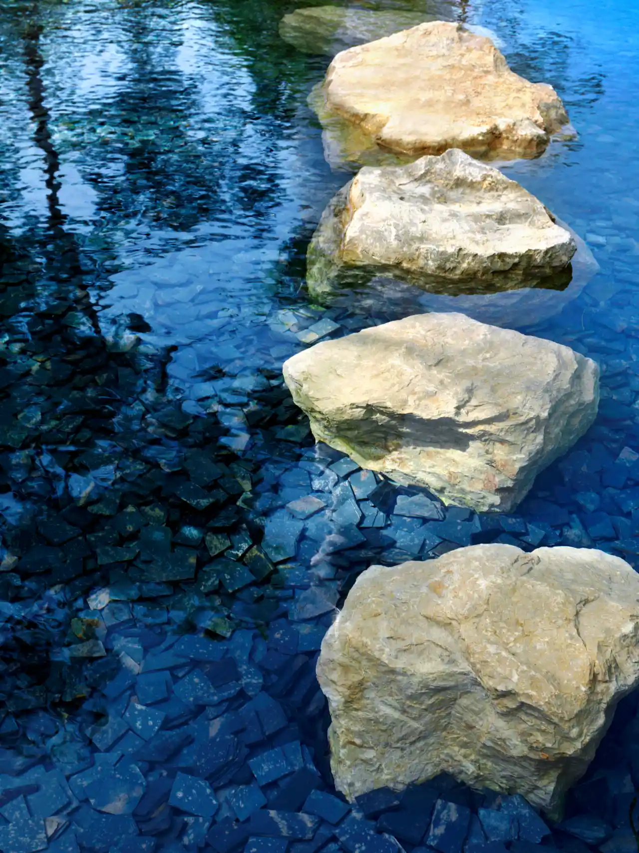 stepping stones across a river as a metaphor for the path to finding meaning at work